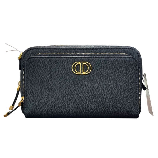 クリスチャン・ディオール Christian Dior カロ ダブルポーチ ショルダーバッグ S7431UBAE ブラック カーフ レディース ショルダーバッグ