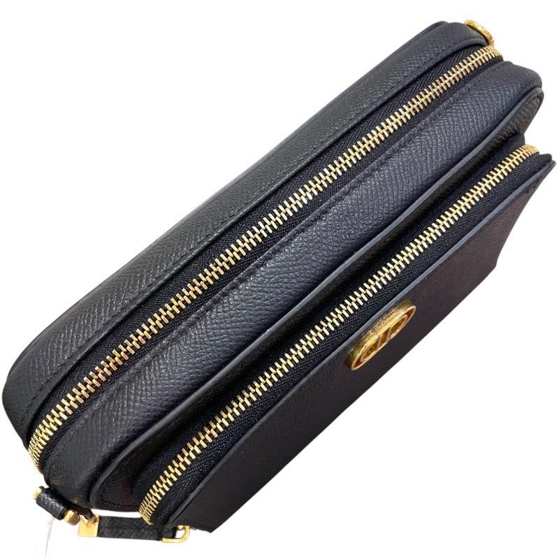 クリスチャン・ディオール Christian Dior カロ ダブルポーチ ショルダーバッグ S7431UBAE ブラック カーフ レディース ショルダーバッグ