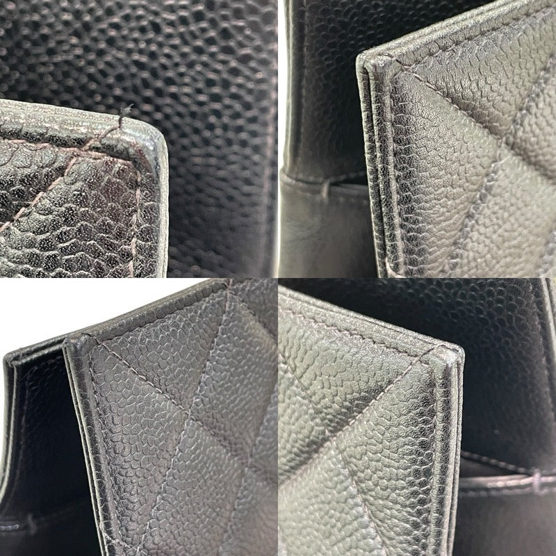 シャネル CHANEL ココマーク チェーン ハンドバッグ 4番台 ブラック×ゴールド金具 キャビアスキン レディース ハンドバッグ
