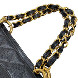 シャネル CHANEL ココマーク チェーン ハンドバッグ 4番台 ブラック×ゴールド金具 キャビアスキン レディース ハンドバッグ