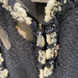 シャネル CHANEL メッシュデザインツイードジャケット #38 P41085 ツイード レディース ノーカラージャケット