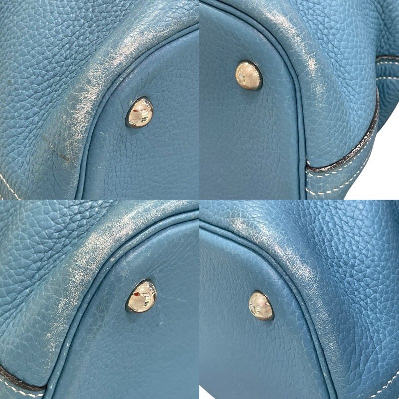 エルメス HERMES ボリード35 □H刻印 ブルージーン シルバー金具 トリヨンクレマンス レディース 2wayハンドバッグ