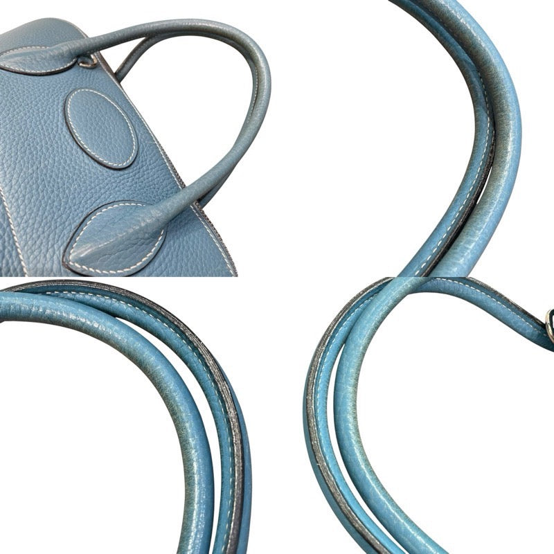 エルメス HERMES ボリード35 □H刻印 ブルージーン シルバー金具 トリヨンクレマンス レディース 2wayハンドバッグ