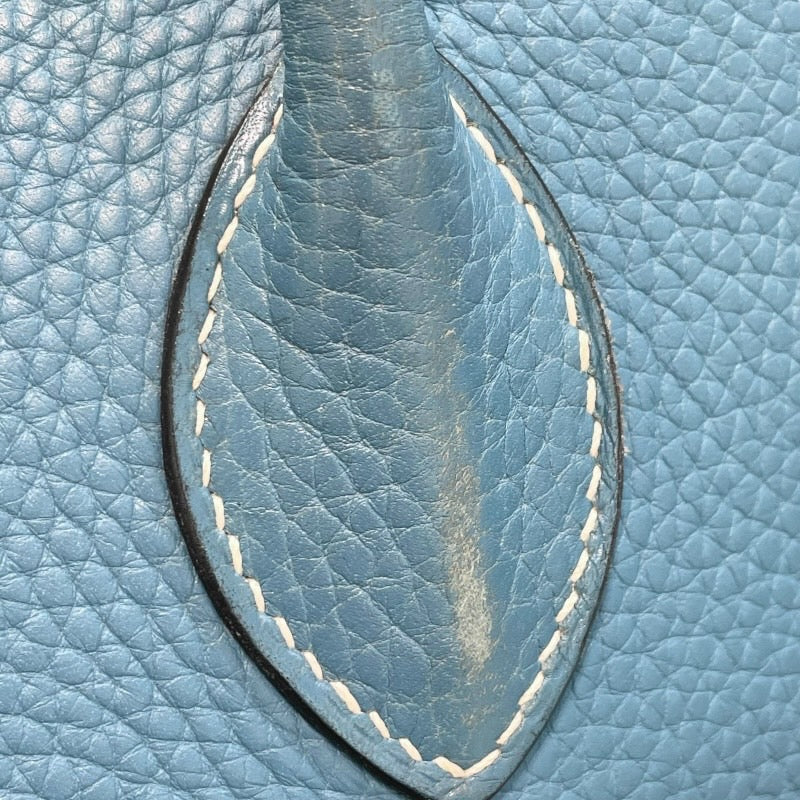 エルメス HERMES ボリード35 □H刻印 ブルージーン シルバー金具 トリヨンクレマンス レディース 2wayハンドバッグ