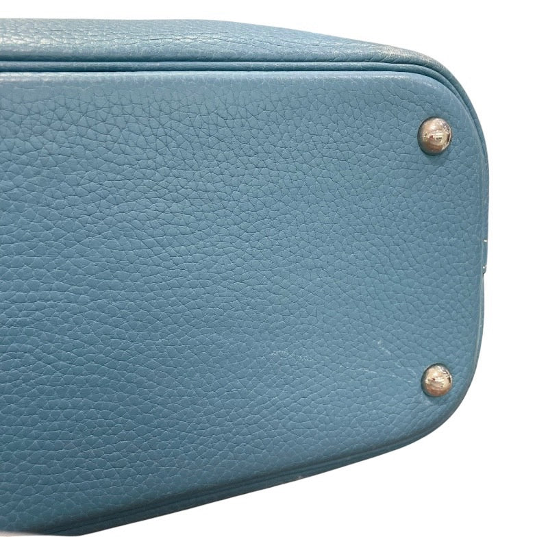 エルメス HERMES ボリード35 □H刻印 ブルージーン シルバー金具 トリヨンクレマンス レディース 2wayハンドバッグ