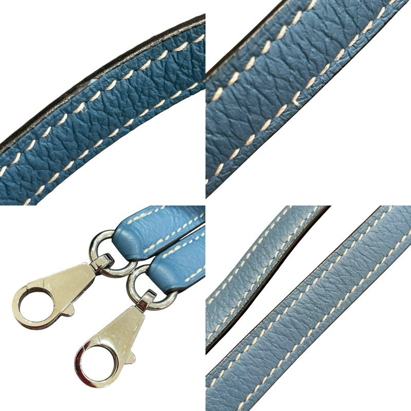 エルメス HERMES ボリード35 □H刻印 ブルージーン シルバー金具 トリヨンクレマンス レディース 2wayハンドバッグ