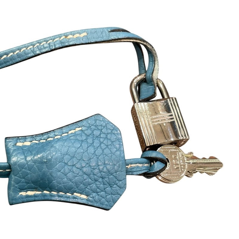 エルメス HERMES ボリード35 □H刻印 ブルージーン シルバー金具 トリヨンクレマンス レディース 2wayハンドバッグ