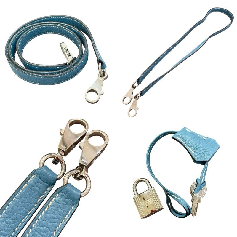 エルメス HERMES ボリード31 □O刻 ブルージーン×シルバー金具 トリヨンクレマンス レディース ショルダーバッグ