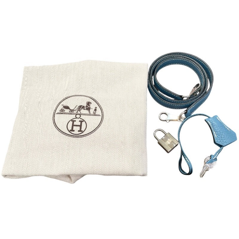 エルメス HERMES ボリード31 □O刻 ブルージーン×シルバー金具 トリヨンクレマンス レディース ショルダーバッグ