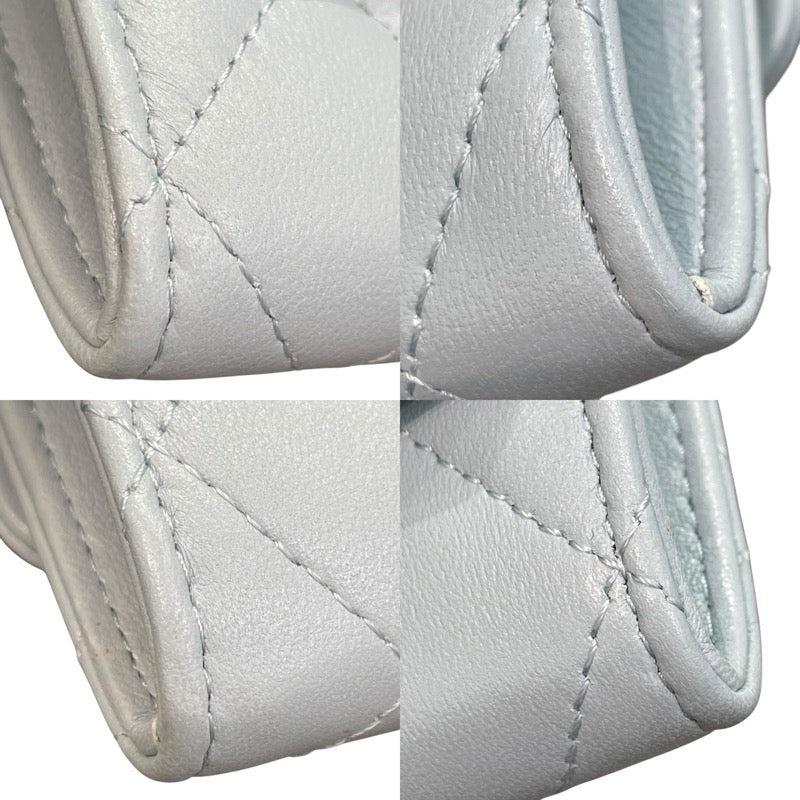 シャネル CHANEL マトラッセ チェーンウォレット AP2583 31番台 ライトブルー×ゴールド金具 ライトブルー レディース コインケース