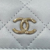 シャネル CHANEL マトラッセ チェーンウォレット AP2583 31番台 ライトブルー×ゴールド金具 ライトブルー レディース コインケース