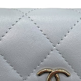 シャネル CHANEL マトラッセ チェーンウォレット AP2583 31番台 ライトブルー×ゴールド金具 ライトブルー レディース コインケース