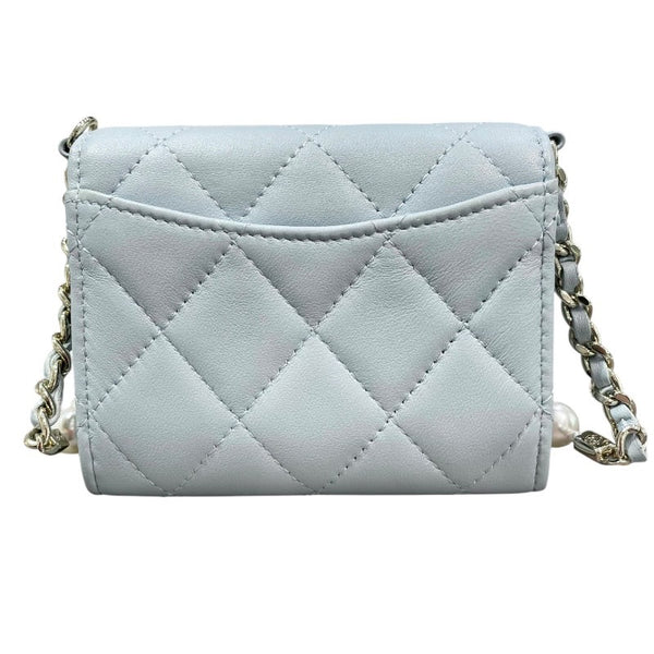 シャネル CHANEL マトラッセ チェーンウォレット AP2583 31番台 ライトブルー×ゴールド金具 ライトブルー レディース コインケース