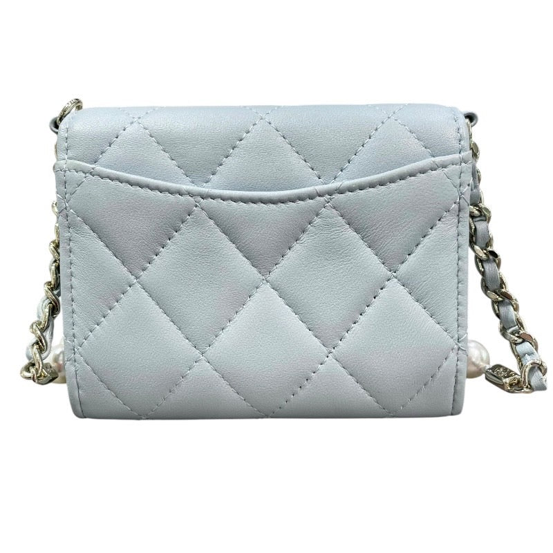 シャネル CHANEL マトラッセ チェーンウォレット AP2583 31番台 ライトブルー×ゴールド金具 ライトブルー レディース コインケース