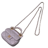 シャネル CHANEL ミニチェーンクラッチバッグ AP2271 グレー×GD金具 ラムスキン レディース ショルダーバッグ