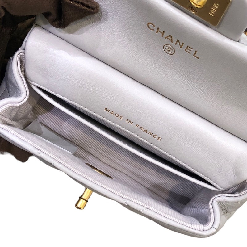 シャネル CHANEL ミニチェーンクラッチバッグ AP2271 グレー×GD
