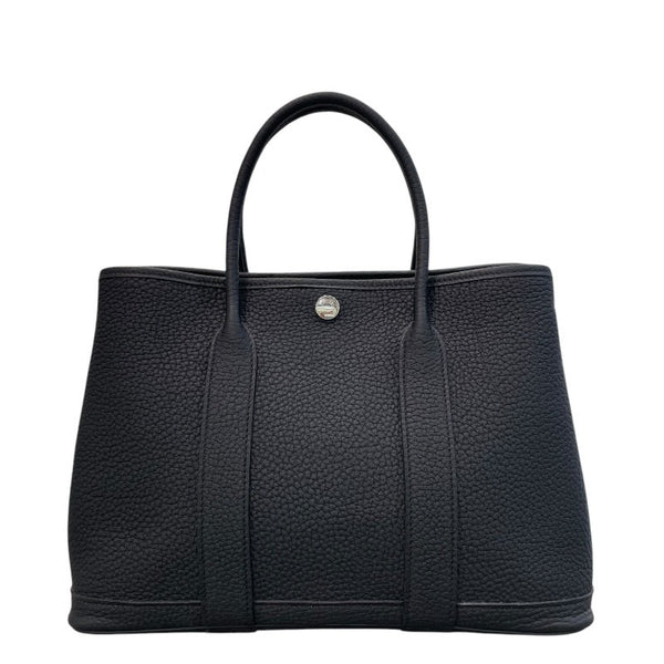 エルメス HERMES ガーデンパーティーTPM W刻印 ブラック×シルバー金具 ネゴンダ レディース ハンドバッグ
