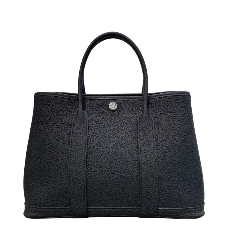 エルメス HERMES ガーデンパーティーTPM W刻印 ブラック×シルバー金具 ネゴンダ レディース ハンドバッグ
