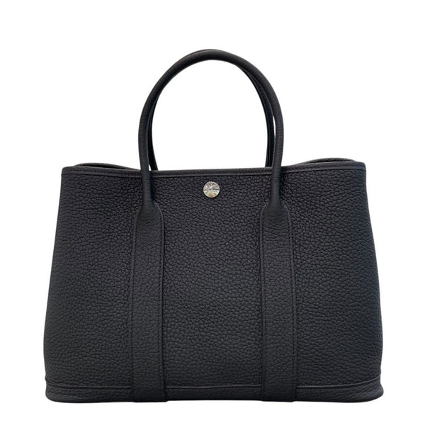 エルメス HERMES ガーデンパーティーTPM W刻印 ブラック×シルバー金具 ネゴンダ レディース ハンドバッグ