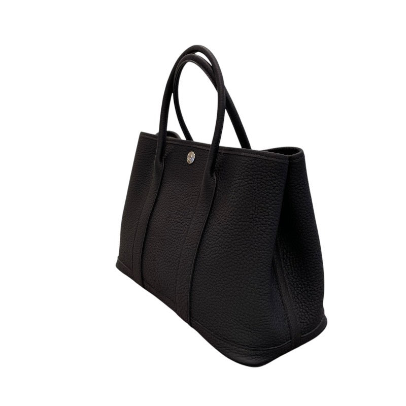 エルメス HERMES ガーデンパーティーTPM W刻印 ブラック×シルバー金具 ネゴンダ レディース ハンドバッグ