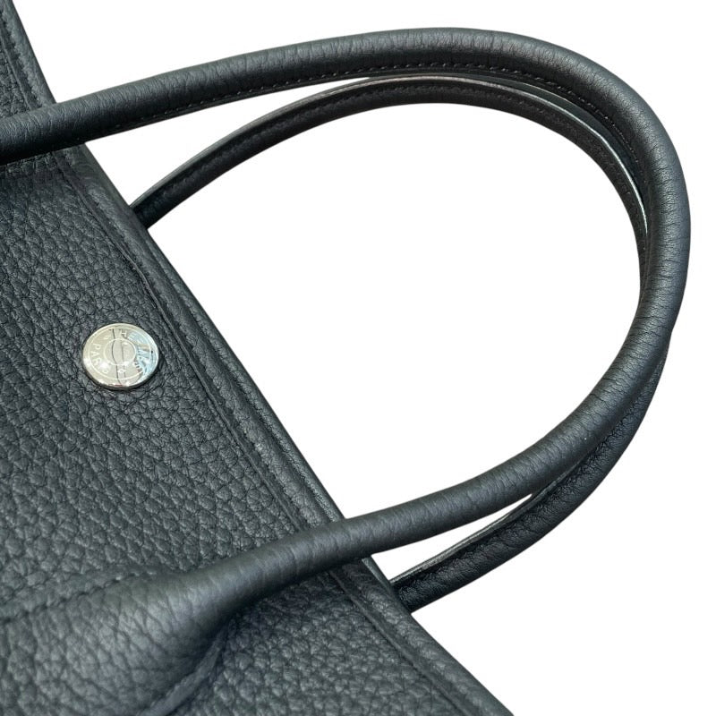 エルメス HERMES ガーデンパーティーTPM W刻印 ブラック×シルバー金具 ネゴンダ レディース ハンドバッグ