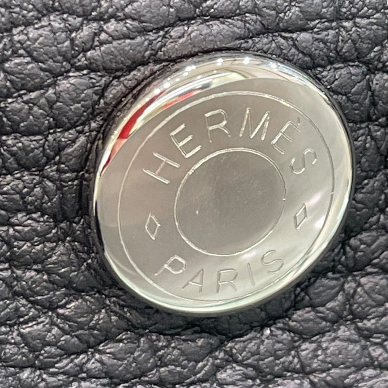 エルメス HERMES ガーデンパーティーTPM W刻印 ブラック×シルバー金具 ネゴンダ レディース ハンドバッグ