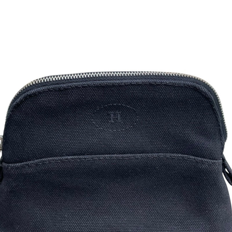 エルメス HERMES ボリードポーチ16 ブラック×シルバー金具 トワル レディース ポーチ