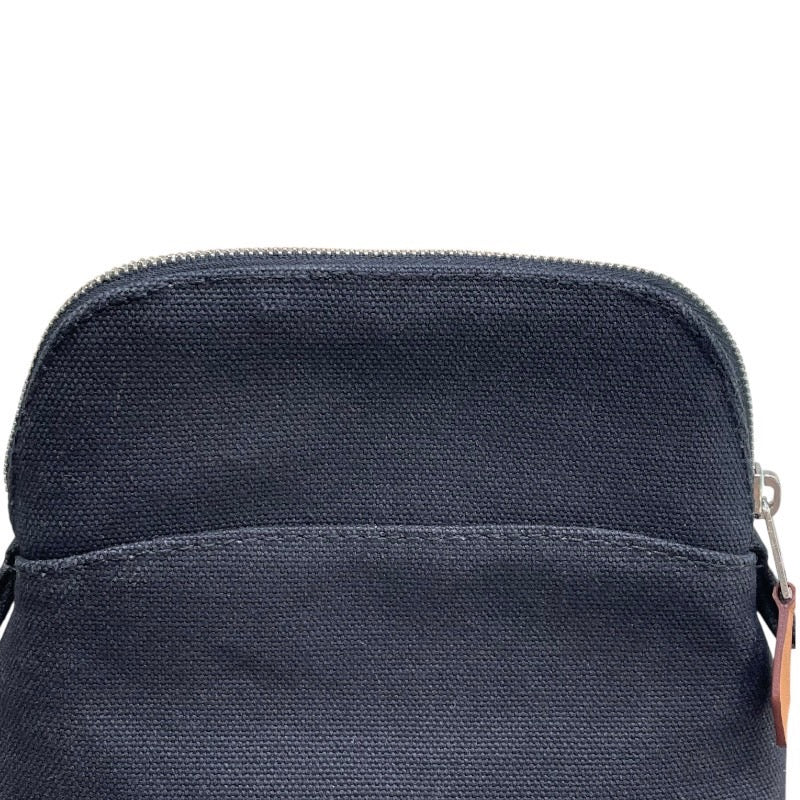 エルメス HERMES ボリードポーチ16 ブラック×シルバー金具 トワル レディース ポーチ
