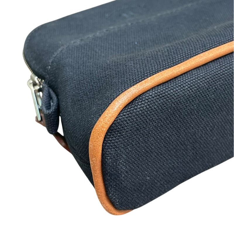 エルメス HERMES ボリードポーチ16 ブラック×シルバー金具 トワル レディース ポーチ