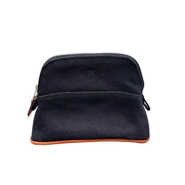 エルメス HERMES ボリードポーチ16 ブラック×シルバー金具 トワル レディース ポーチ