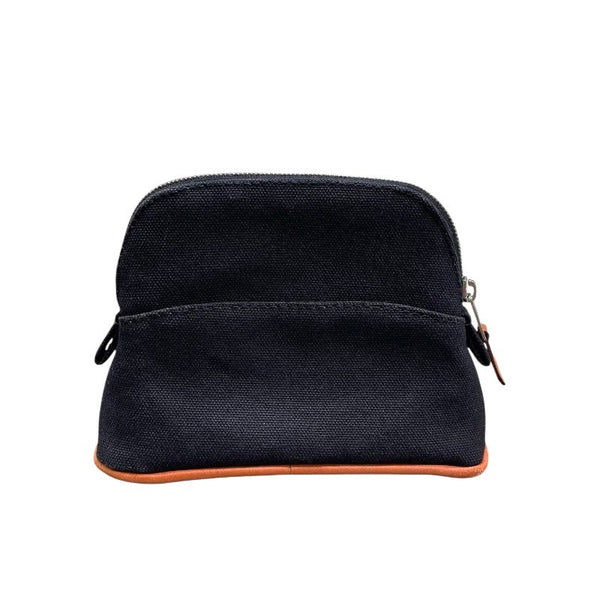 エルメス HERMES ボリードポーチ16 ブラック×シルバー金具 トワル レディース ポーチ