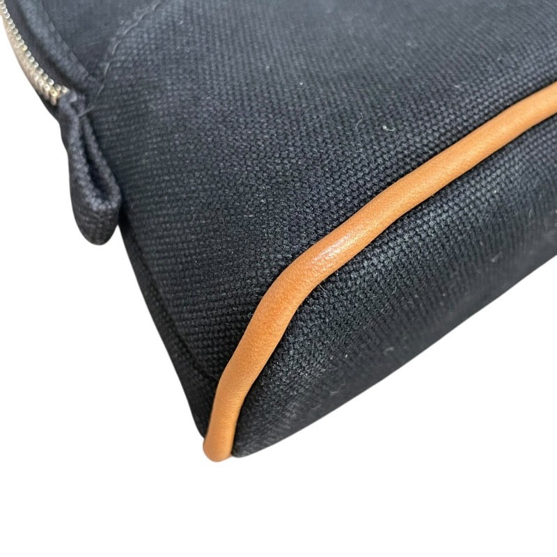 エルメス HERMES ボリードポーチ16 ブラック×シルバー金具 トワル レディース ポーチ