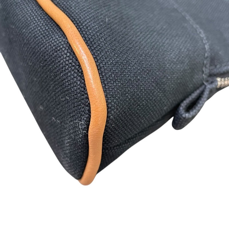 エルメス HERMES ボリードポーチ16 ブラック×シルバー金具 トワル レディース ポーチ