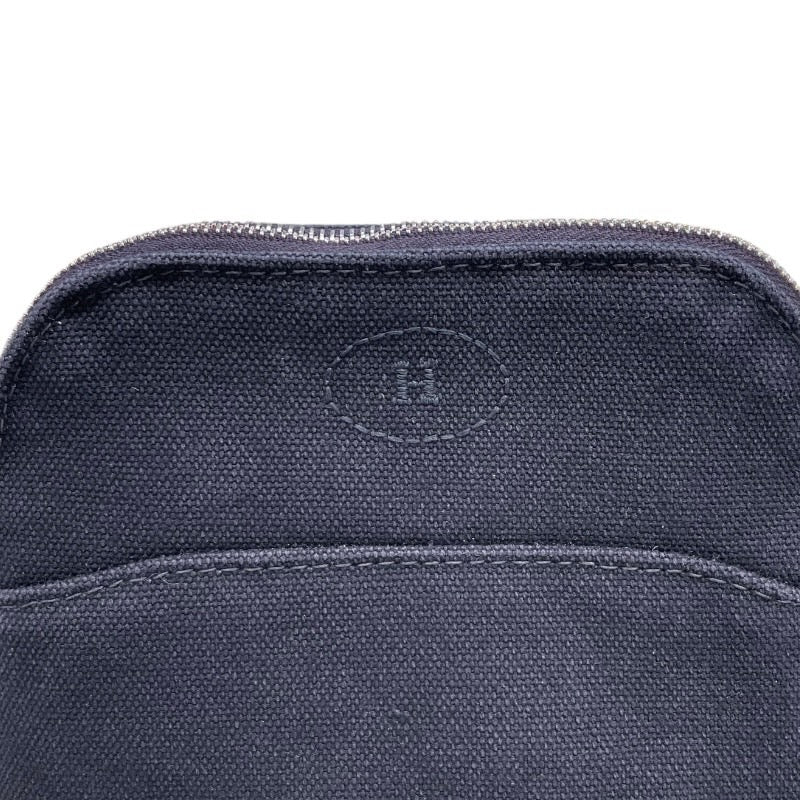 エルメス HERMES ボリードポーチ16 ブラック×シルバー金具 トワル レディース ポーチ