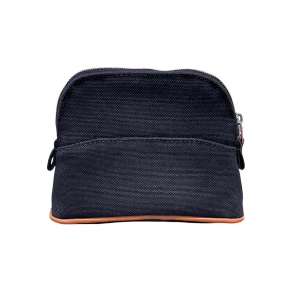 エルメス HERMES ボリードポーチ16 ブラック×シルバー金具 トワル レディース ポーチ