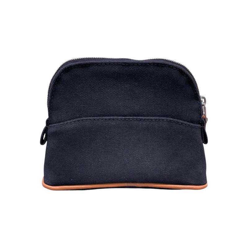 エルメス HERMES ボリードポーチ16 ブラック×シルバー金具 トワル レディース ポーチ