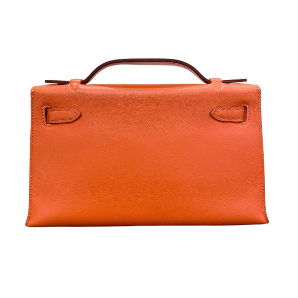 エルメス HERMES ポシェットケリー X刻印 オレンジ×ゴールド金具 スイフト レディース ハンドバッグ