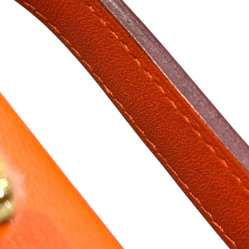 エルメス HERMES ポシェットケリー X刻印 オレンジ×ゴールド金具 スイフト レディース ハンドバッグ
