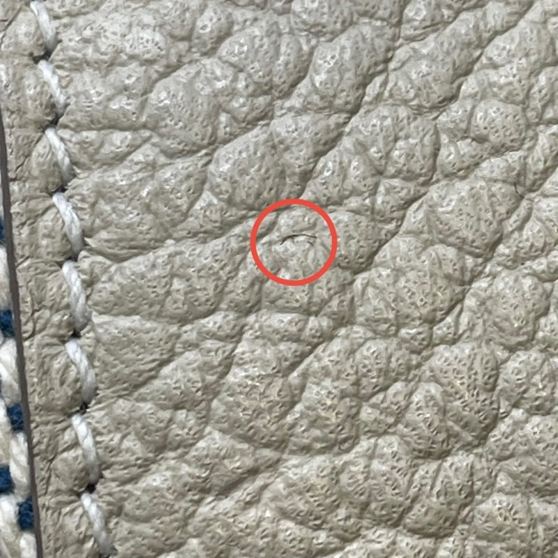 エルメス HERMES ガーデンパーティPM C刻印 アイボリー×ブルー系 トワル×ネゴンダ レディース トートバッグ