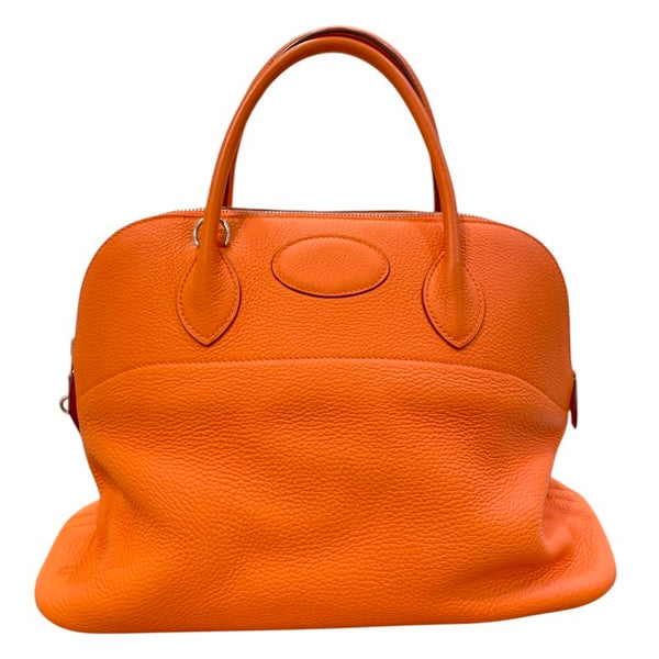 エルメス HERMES ボリード35 □H刻 オレンジ✕シルバー金具 トリヨンクレマンス レディース ハンドバッグ