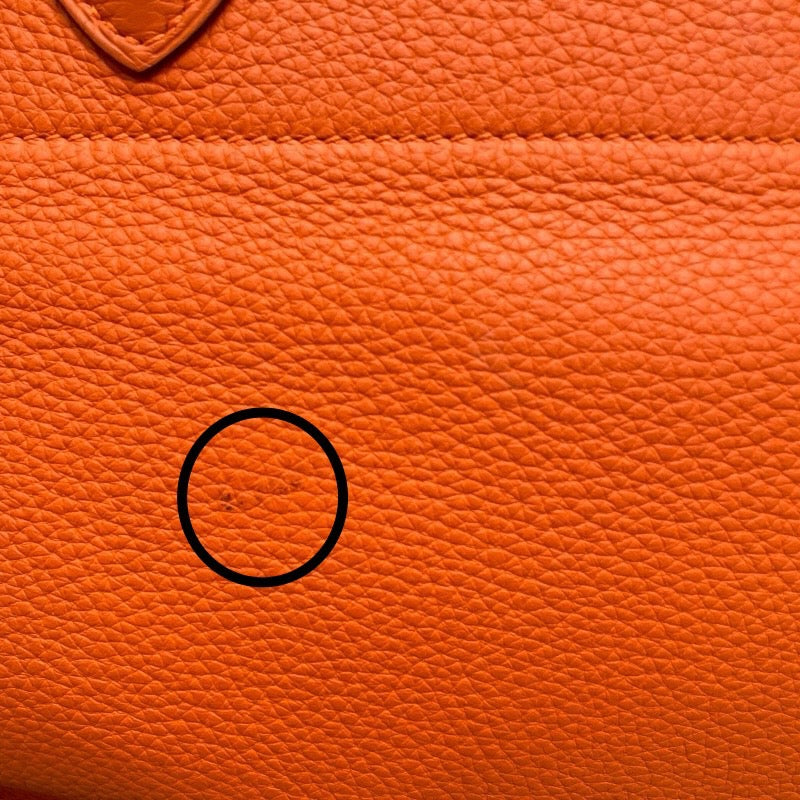エルメス HERMES ボリード35 □H刻 オレンジ✕シルバー金具 トリヨンクレマンス レディース ハンドバッグ