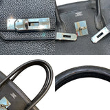 エルメス HERMES バーキン30 □G刻印 ブラック×シルバー金具 トゴ レディース ハンドバッグ