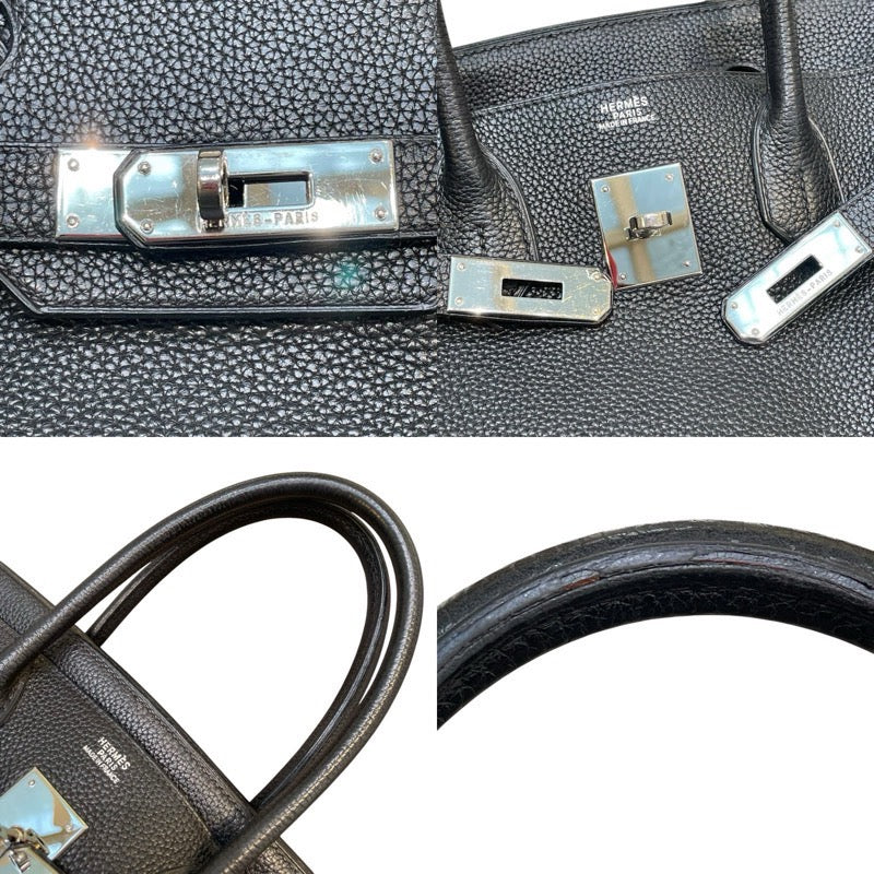 エルメス HERMES バーキン30 □G刻印 ブラック×シルバー金具 トゴ レディース ハンドバッグ