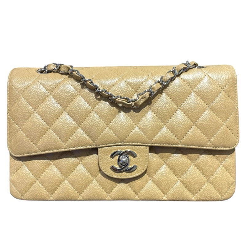 シャネル CHANEL マトラッセ25 A01112 ベージュ　SV金具 キャビア レディース ショルダーバッグ