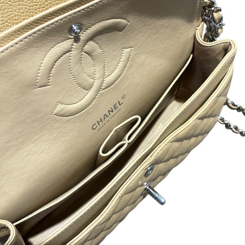 シャネル CHANEL マトラッセ25 A01112 ベージュ　SV金具 キャビア レディース ショルダーバッグ