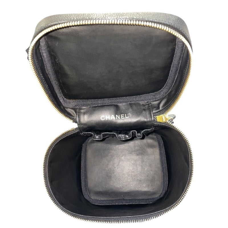 シャネル CHANEL バニティ A01988 3番台 ブラック×GD金具 キャビアスキン レディース ハンドバッグ