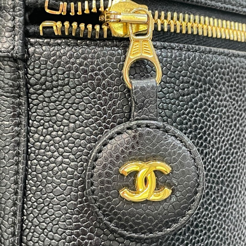 シャネル CHANEL バニティ A01988 3番台 ブラック×GD金具 キャビアスキン レディース ハンドバッグ