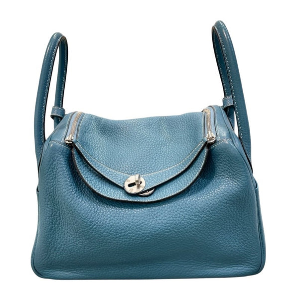 エルメス HERMES リンディ30 □Q刻印 ブルージーン×シルバー金具 トリヨンクレマンス レディース ショルダーバッグ