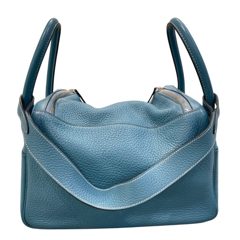 エルメス HERMES リンディ30 □Q刻印 ブルージーン×シルバー金具 トリヨンクレマンス レディース ショルダーバッグ