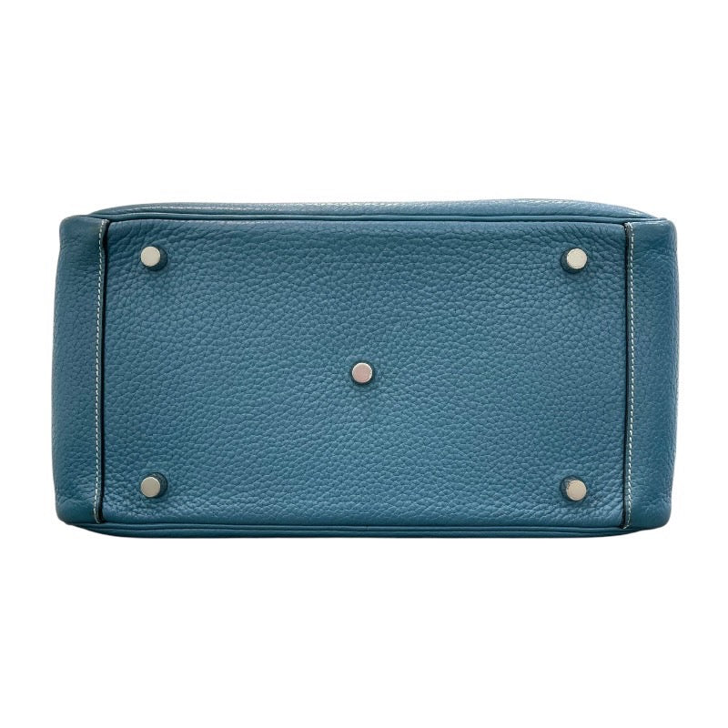 エルメス HERMES リンディ30 □Q刻印 ブルージーン×シルバー金具 トリヨンクレマンス レディース ショルダーバッグ